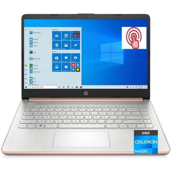 HP 14 inch Laptop, HD Touchscreen Display, Intel C...